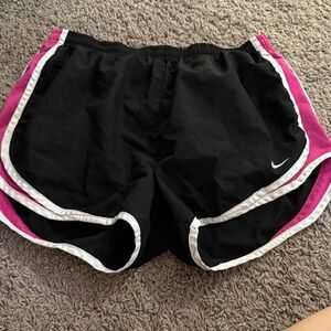 Nike Women's Black Shorts with Pink Trim